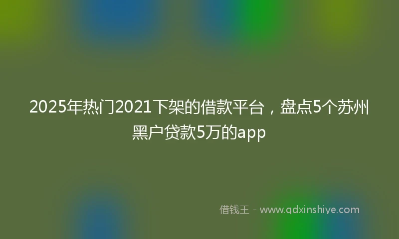 2025年热门2021下架的借款平台，盘点5个苏州黑户贷款5万的app