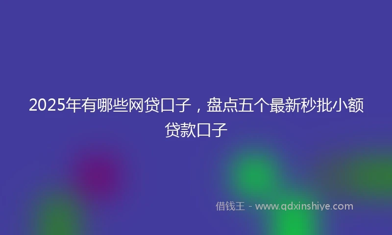 2025年有哪些网贷口子，盘点五个最新秒批小额贷款口子