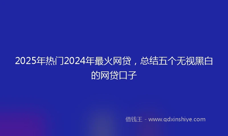 2025年热门2024年最火网贷，总结五个无视黑白的网贷口子
