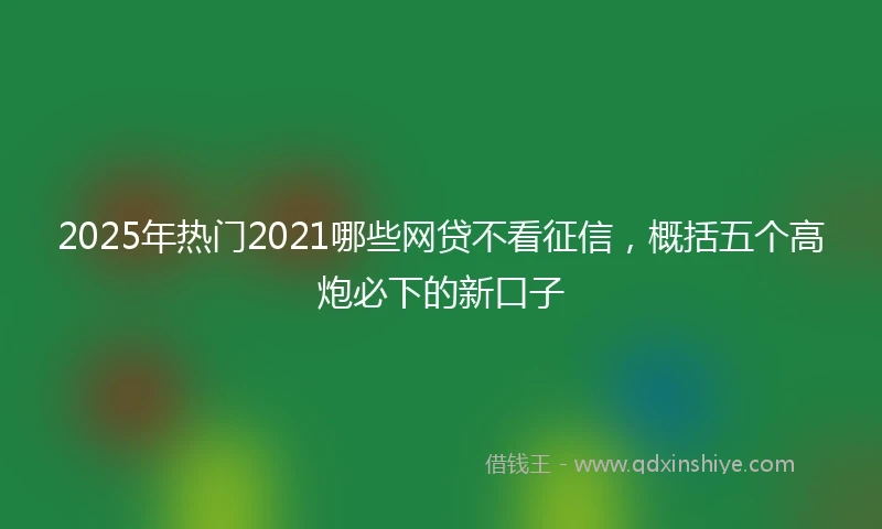 2025年热门2021哪些网贷不看征信，概括五个高炮必下的新口子
