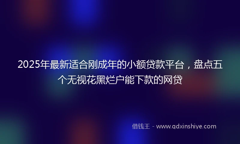 2025年最新适合刚成年的小额贷款平台，盘点五个无视花黑烂户能下款的网贷