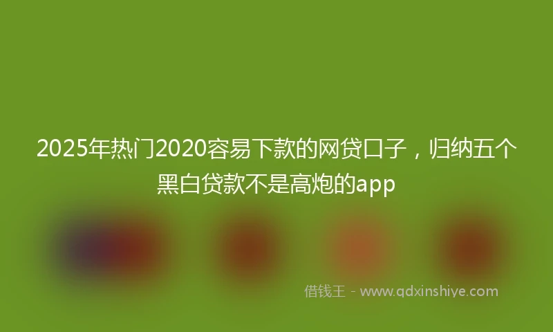 2025年热门2020容易下款的网贷口子，归纳五个黑白贷款不是高炮的app