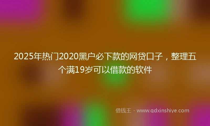 2025年热门2020黑户必下款的网贷口子，整理五个满19岁可以借款的软件