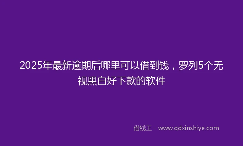 2025年最新逾期后哪里可以借到钱，罗列5个无视黑白好下款的软件