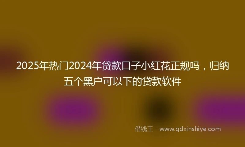 2025年热门2024年贷款口子小红花正规吗，归纳五个黑户可以下的贷款软件
