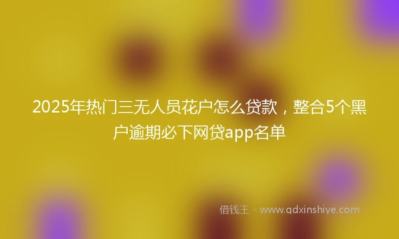 2025年热门三无人员花户怎么贷款，整合5个黑户逾期必下网贷app名单