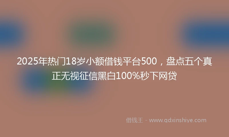 2025年热门18岁小额借钱平台500，盘点五个真正无视征信黑白100%秒下网贷