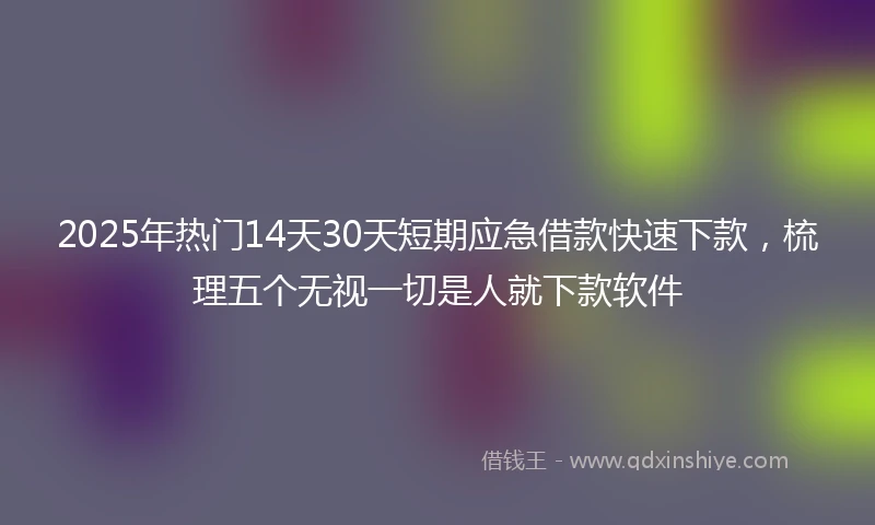 2025年热门14天30天短期应急借款快速下款，梳理五个无视一切是人就下款软件