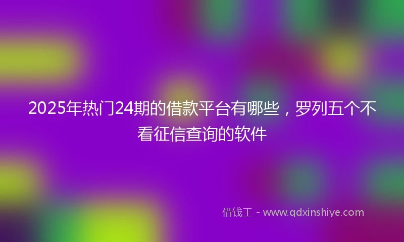 2025年热门24期的借款平台有哪些，罗列五个不看征信查询的软件