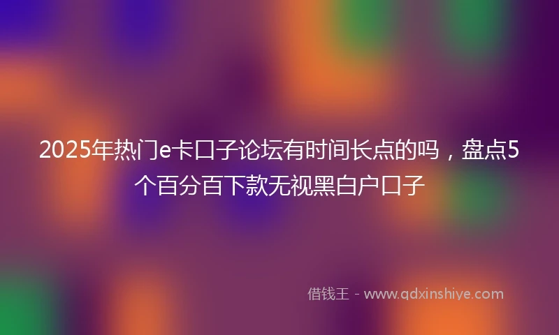 2025年热门e卡口子论坛有时间长点的吗，盘点5个百分百下款无视黑白户口子