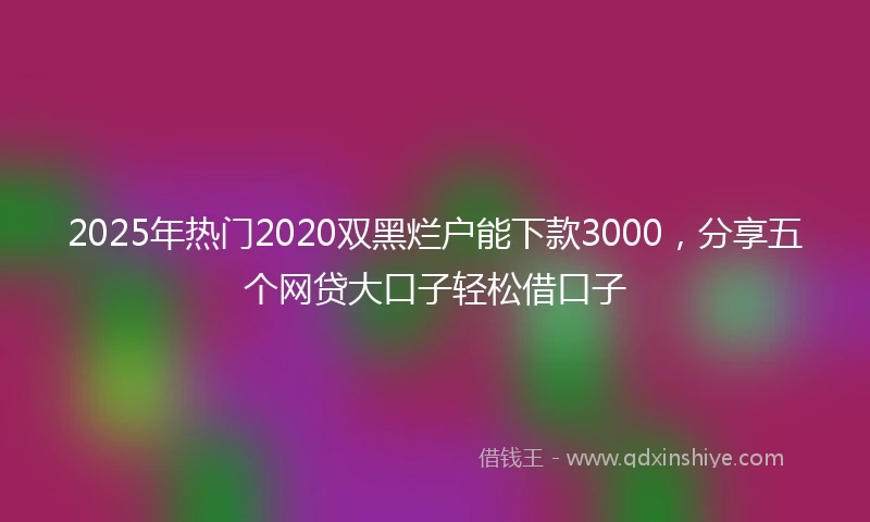 2025年热门2020双黑烂户能下款3000，分享五个网贷大口子轻松借口子