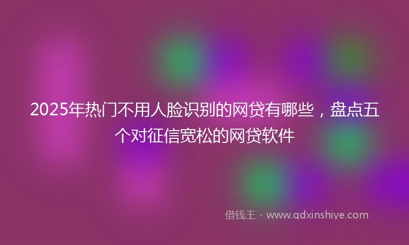 2025年热门不用人脸识别的网贷有哪些，盘点五个对征信宽松的网贷软件