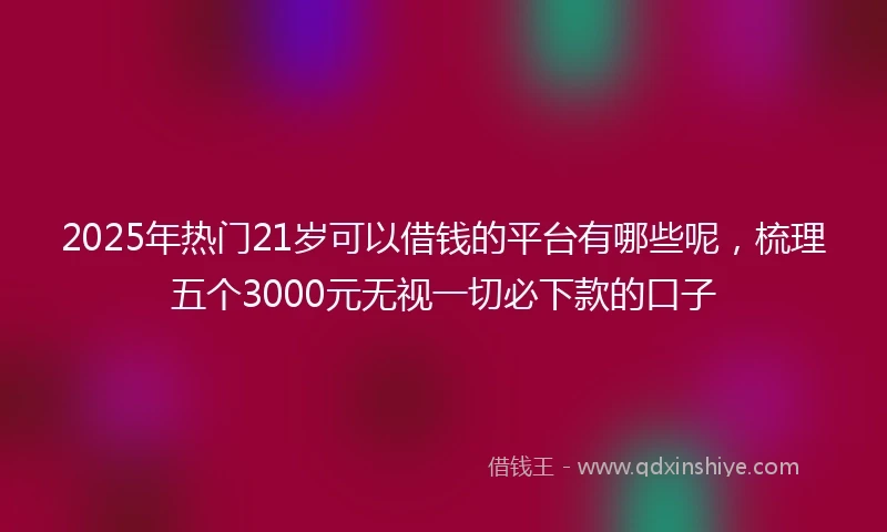 2025年热门21岁可以借钱的平台有哪些呢，梳理五个3000元无视一切必下款的口子