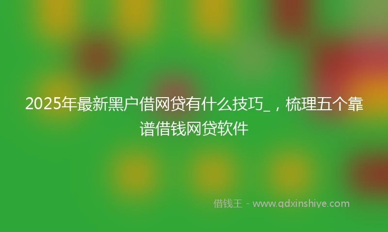 2025年最新黑户借网贷有什么技巧_，梳理五个靠谱借钱网贷软件