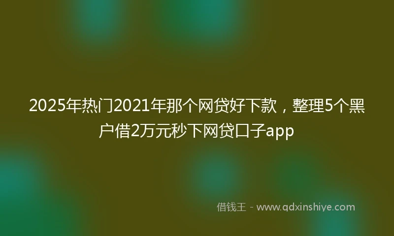 2025年热门2021年那个网贷好下款，整理5个黑户借2万元秒下网贷口子app