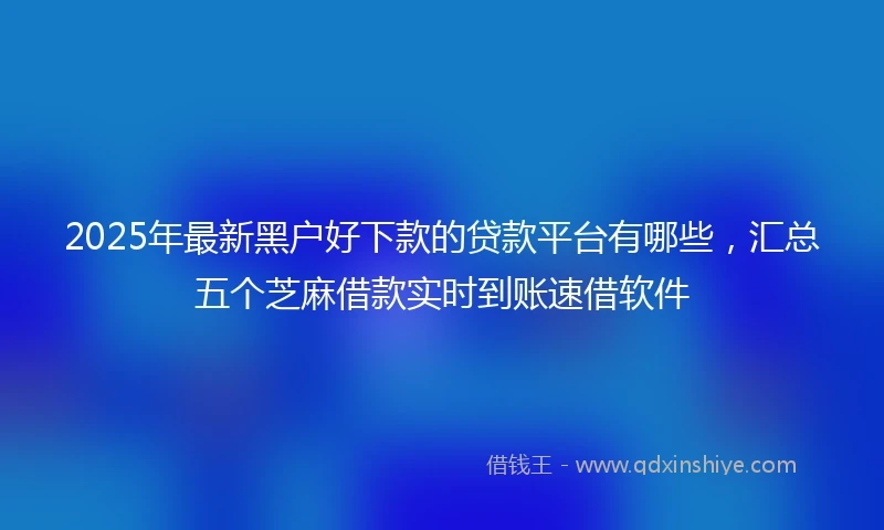 2025年最新黑户好下款的贷款平台有哪些，汇总五个芝麻借款实时到账速借软件