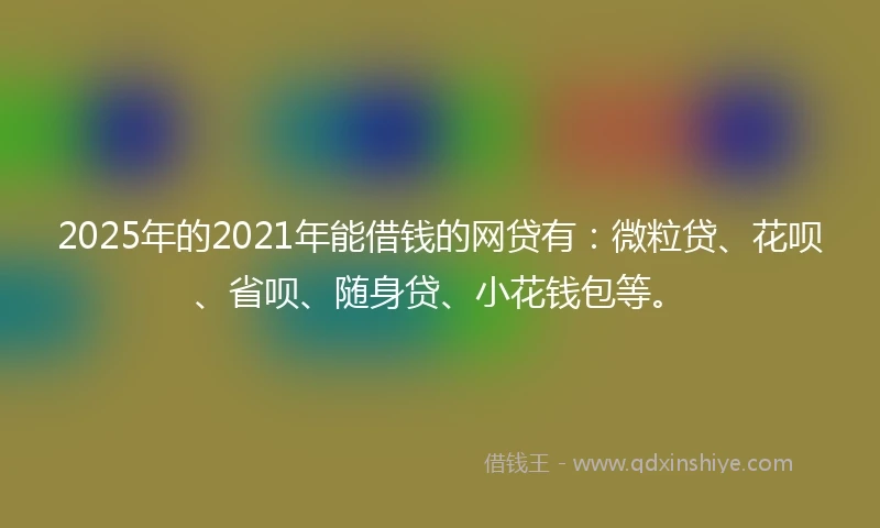 2025年的2021年能借钱的网贷有：微粒贷、花呗、省呗、随身贷、小花钱包等。