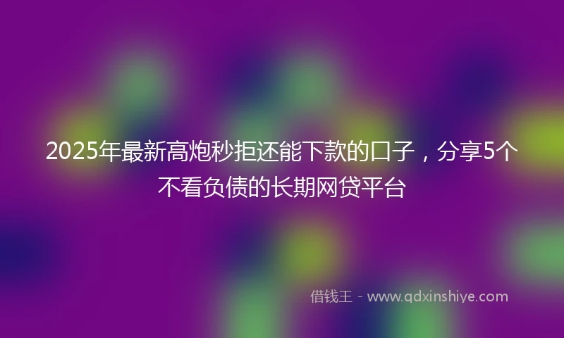 2025年最新高炮秒拒还能下款的口子，分享5个不看负债的长期网贷平台