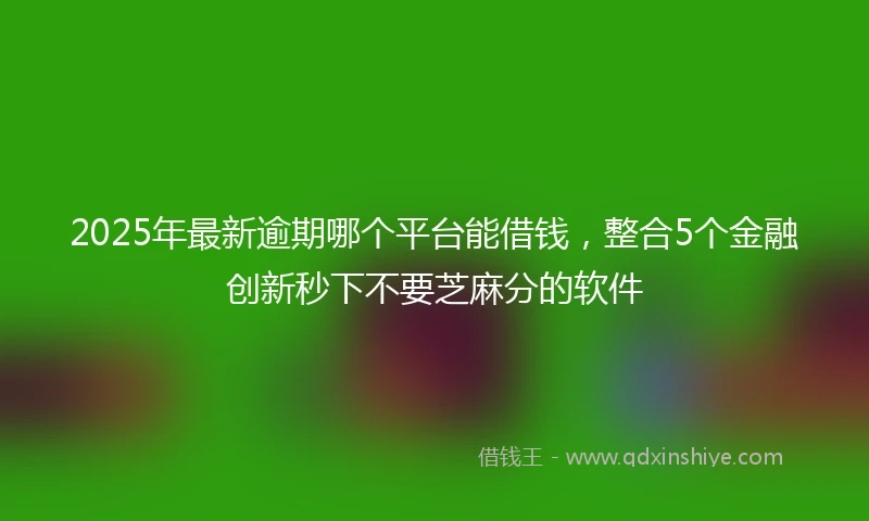 2025年最新逾期哪个平台能借钱，整合5个金融创新秒下不要芝麻分的软件