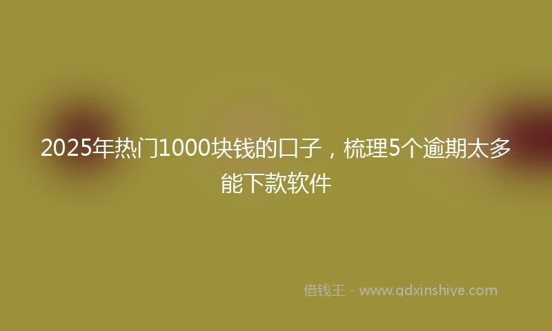 2025年热门1000块钱的口子，梳理5个逾期太多能下款软件
