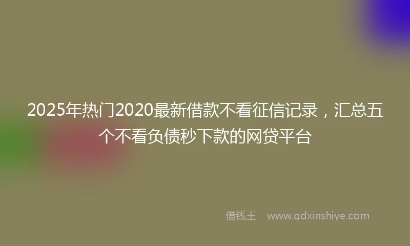 2025年热门2020最新借款不看征信记录，汇总五个不看负债秒下款的网贷平台