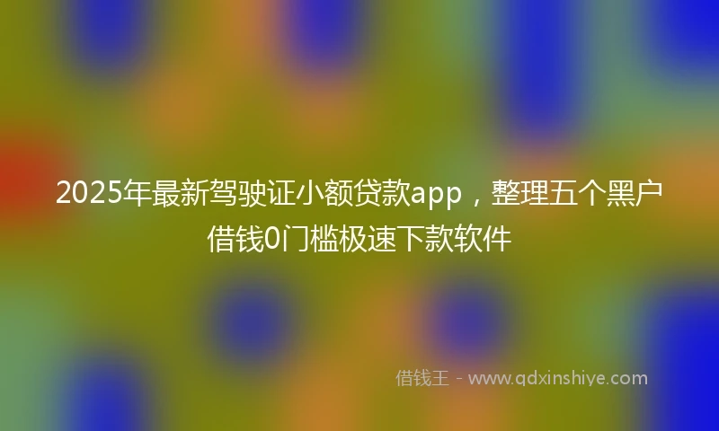 2025年最新驾驶证小额贷款app，整理五个黑户借钱0门槛极速下款软件
