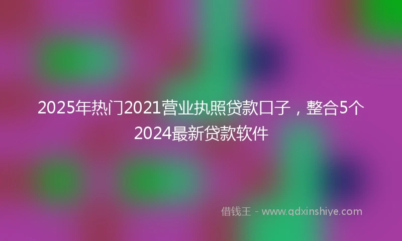 2025年热门2021营业执照贷款口子，整合5个2024最新贷款软件