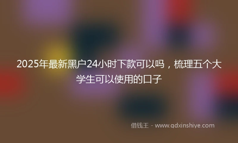 2025年最新黑户24小时下款可以吗，梳理五个大学生可以使用的口子