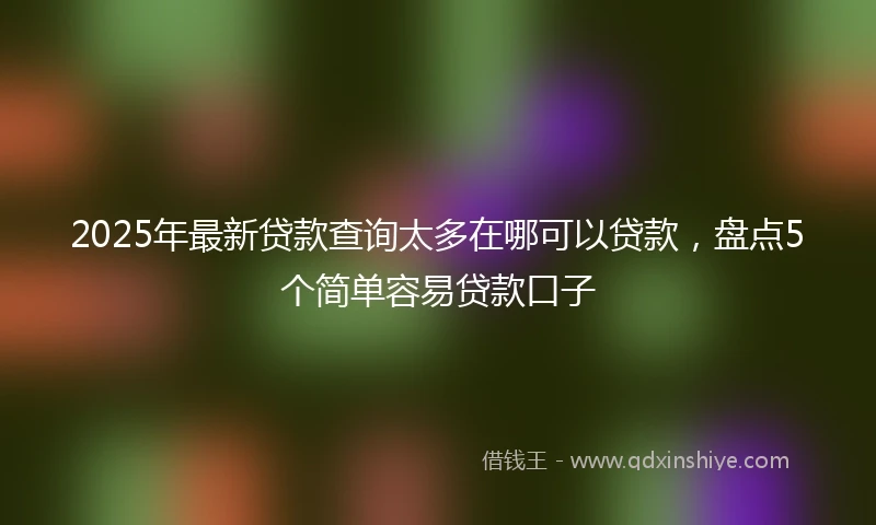 2025年最新贷款查询太多在哪可以贷款，盘点5个简单容易贷款口子