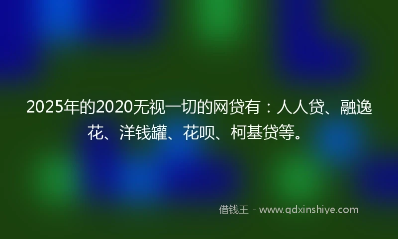 2025年的2020无视一切的网贷有：人人贷、融逸花、洋钱罐、花呗、柯基贷等。