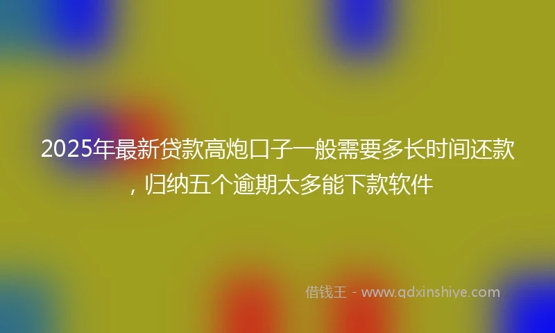 2025年最新贷款高炮口子一般需要多长时间还款，归纳五个逾期太多能下款软件