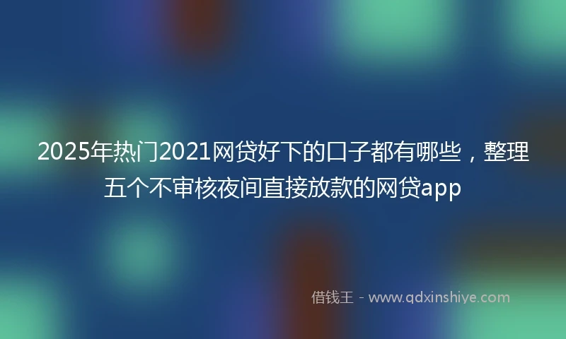 2025年热门2021网贷好下的口子都有哪些，整理五个不审核夜间直接放款的网贷app