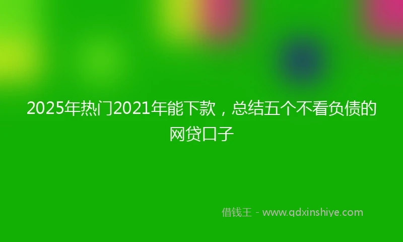2025年热门2021年能下款，总结五个不看负债的网贷口子