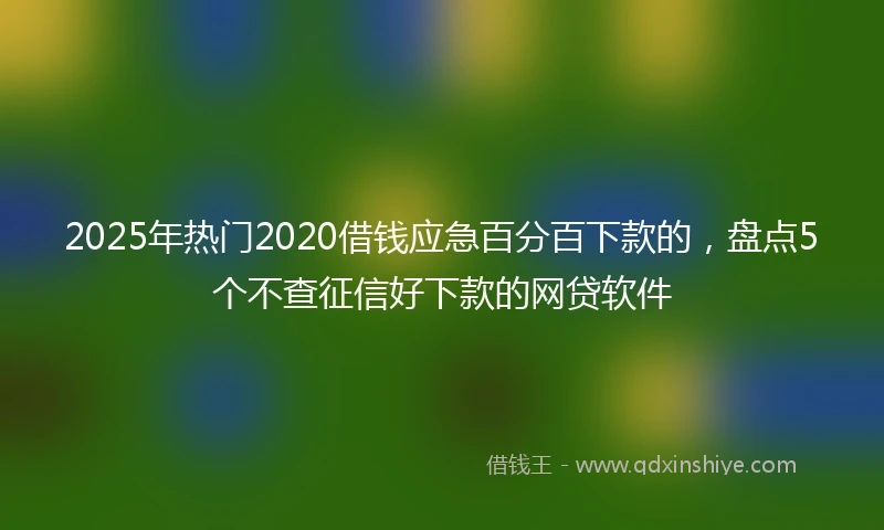 2025年热门2020借钱应急百分百下款的，盘点5个不查征信好下款的网贷软件