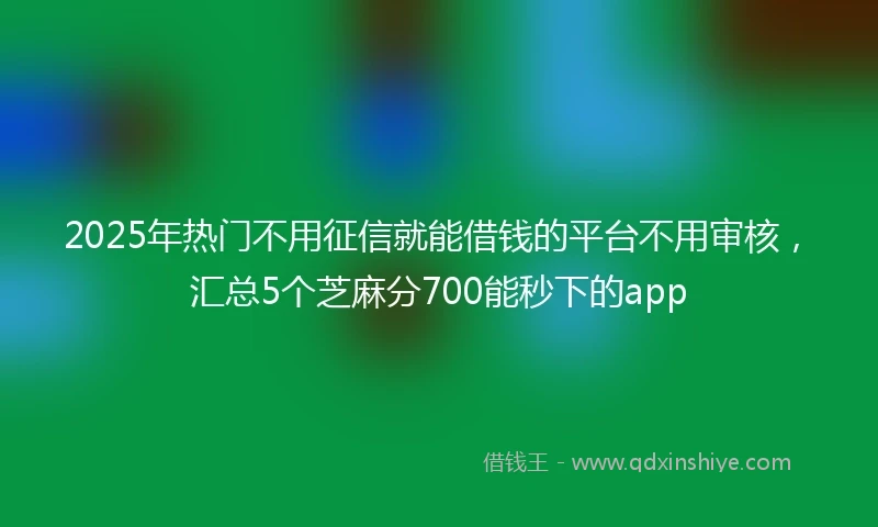 2025年热门不用征信就能借钱的平台不用审核，汇总5个芝麻分700能秒下的app