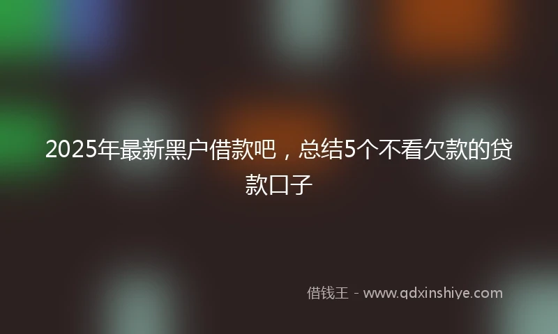 2025年最新黑户借款吧，总结5个不看欠款的贷款口子