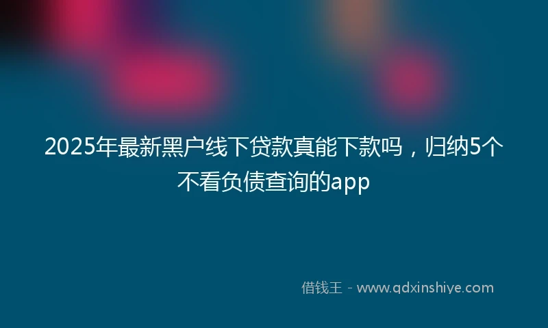 2025年最新黑户线下贷款真能下款吗，归纳5个不看负债查询的app