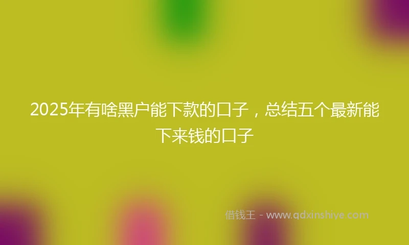 2025年有啥黑户能下款的口子，总结五个最新能下来钱的口子