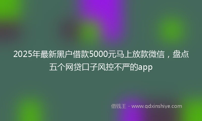 2025年最新黑户借款5000元马上放款微信，盘点五个网贷口子风控不严的app