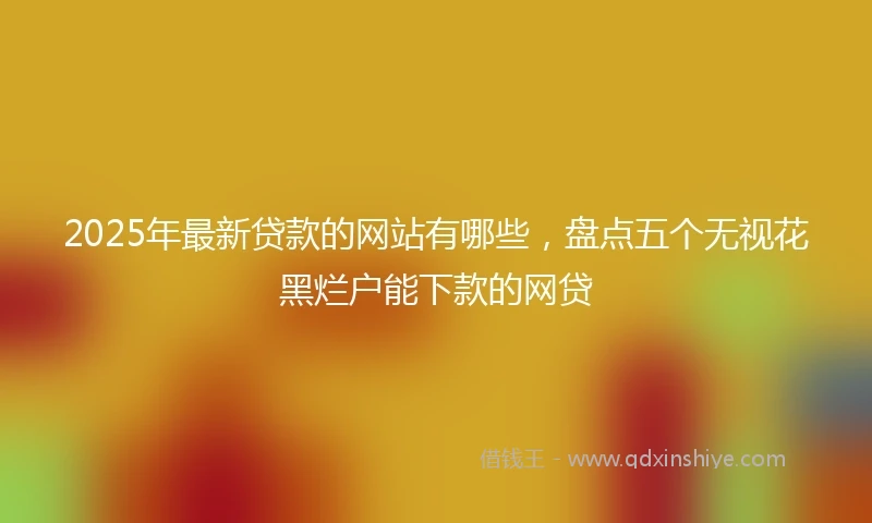2025年最新贷款的网站有哪些，盘点五个无视花黑烂户能下款的网贷