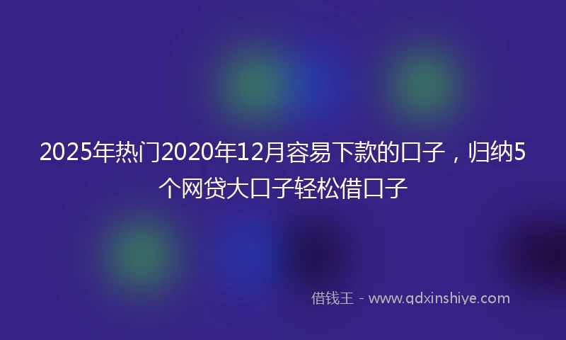 2025年热门2020年12月容易下款的口子，归纳5个网贷大口子轻松借口子