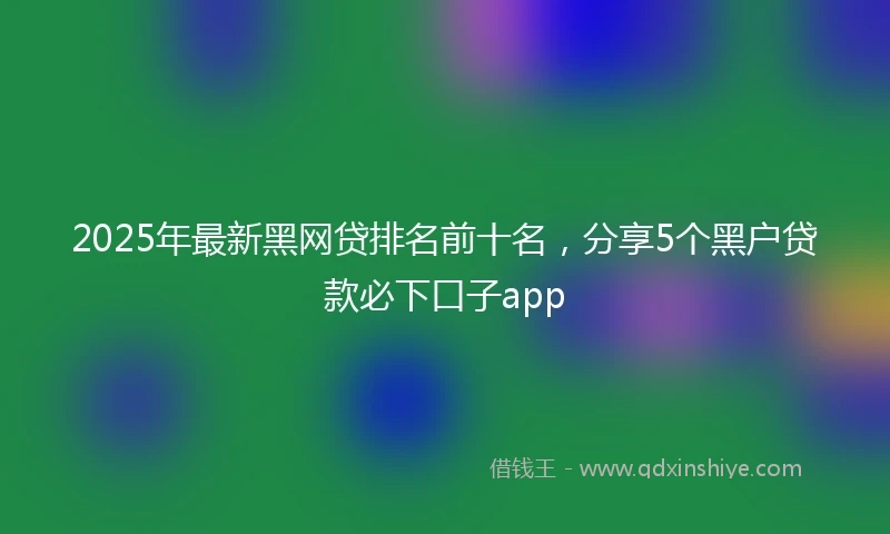 2025年最新黑网贷排名前十名，分享5个黑户贷款必下口子app