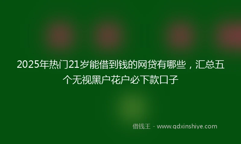 2025年热门21岁能借到钱的网贷有哪些，汇总五个无视黑户花户必下款口子