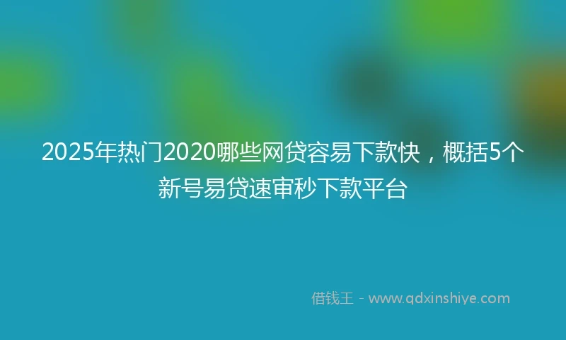 2025年热门2020哪些网贷容易下款快，概括5个新号易贷速审秒下款平台