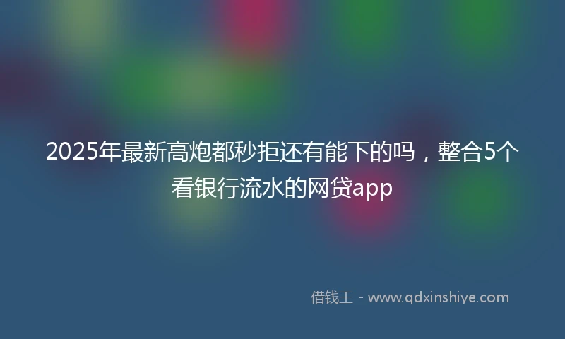 2025年最新高炮都秒拒还有能下的吗，整合5个看银行流水的网贷app