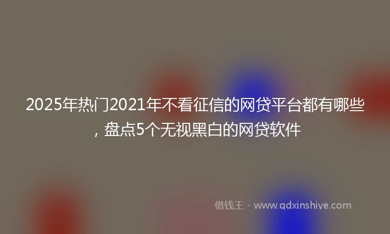 2025年热门2021年不看征信的网贷平台都有哪些，盘点5个无视黑白的网贷软件