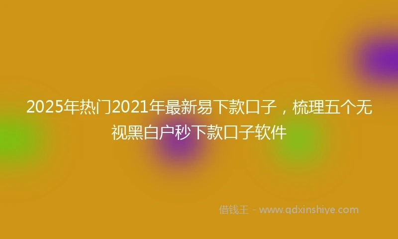 2025年热门2021年最新易下款口子，梳理五个无视黑白户秒下款口子软件