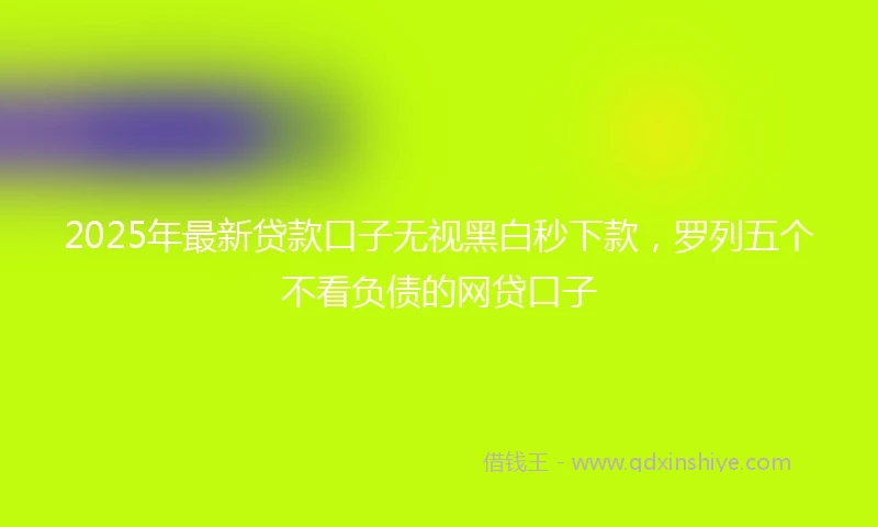 2025年最新贷款口子无视黑白秒下款，罗列五个不看负债的网贷口子