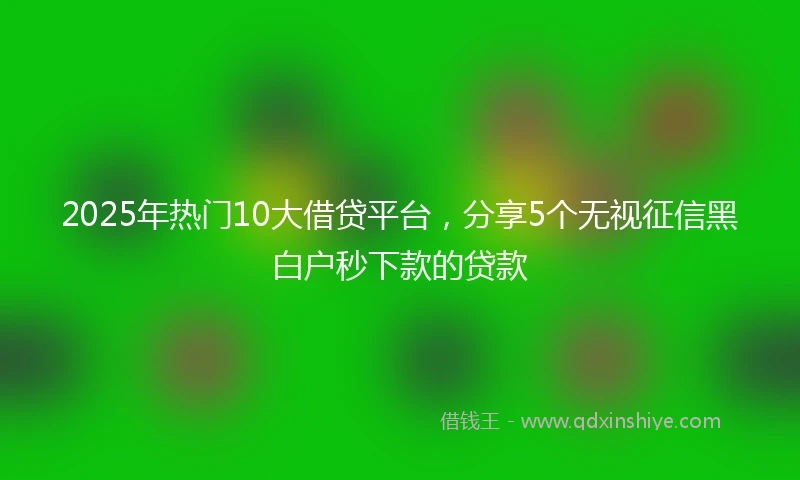 2025年热门10大借贷平台，分享5个无视征信黑白户秒下款的贷款