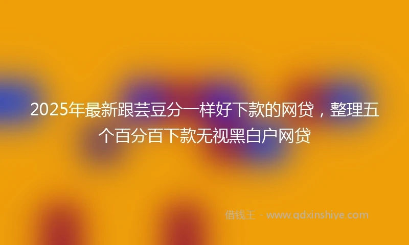 2025年最新跟芸豆分一样好下款的网贷，整理五个百分百下款无视黑白户网贷